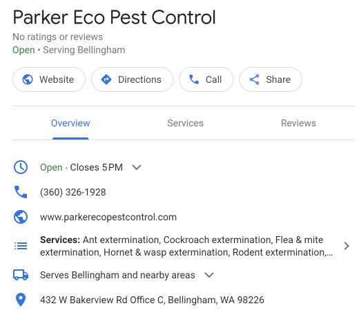 parker eco pest control bellingham washington